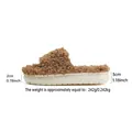 Brown fuzzy one-strap home slipper showing 3cm heel height and 242g product weight. - 36-37 / Khaki