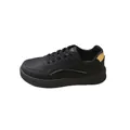 Minimalist black platform sneakers for women with gold accents and round toe - 36 / Black