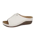 Elegant white crocodile patterned wedge slide sandal with comfort platform sole - 36 / White