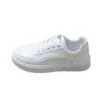 Classic women's minimalist white platform sneakers with casual round toe design - 36 / White