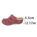 Stylish women's closed-toe wedge mule sandal in magenta featuring a 5.5cm heel height. - 36 / Red