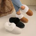 Warm faux fur lined flat snow boots available in multiple colors - 36 / Black