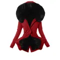 Parka d'hiver chaude pour femmes avec capuche en fausse fourrure noire rouge - Rouge