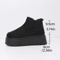 Warm black suede platform snow boots with 6cm heel and cozy fur lining for winter - 36 / Black