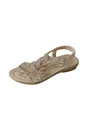Elegant champagne gold flat sandals featuring crossed braided rhinestone straps for women - 38 / Apricot