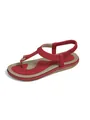 Sandalias de dedo bohemias rojas con suela plana suave y tira elástica trasera - Burdeos