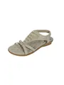 Sandalias planas beige bohemias con bordado de flores de diamantes y detalle de lazo - 38 / Caqui Estilo B
