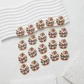 Alloy enamel Monstera leaf pendants for DIY bohemian style earrings - Monstera Leaf Charm (YJ05-02) / Coffee White Dark Gray Gradient (YJ05-02)