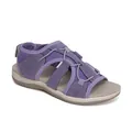 Premium comfortable purple flat beach sandals for women with adjustable velcro straps. - 38 / Purple