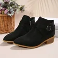 Elegant black pointed-toe Chelsea boots with cross-straps and side zipper for women - Black