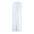 Pantaloni casual bianchi a vita alta e gamba dritta dal design minimalista lungo - Taglia S / Bianco