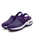 Atmungsaktive lila Mesh-Clogs mit Luftpolstersohle für Damen, lässige Sommersandalen - 35 / Lila