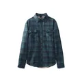 Camisa de franela a cuadros para hombre con forro polar de invierno - S / Tops / Verde Oscuro