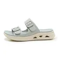 Women's breathable mesh platform sandals with adjustable double buckles and hollow soles. - 41 / Hollow Platform Slide Sandals (M2450-11) / Gray
