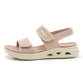 Women's breathable fly-knit mesh sandals with adjustable velcro straps and platform sole - 41 / Pink