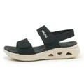 Comfortable black knit velcro women's sandals featuring a mesh upper and platform sole - 41 / Black