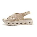Comfortable beige fly-knit platform sandals with chunky perforated sole for women - 35 / Apricot