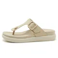 Elegant beige platform thong sandals with sparkling rhinestone studs for casual beach comfort - 41 / Apricot