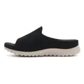 Elegantes mules deportivos de malla negra con suela de plataforma beige para mujer - 35 / Negro
