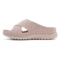 Comfortable women's pink flywoven platform slide sandals with breathable hollow knit - 35 / Pink