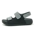 Women's woven sandals with double hook-and-loop straps and soft sole for beach wear. - 41 / Black