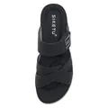 Minimalist black platform slide sandals for women featuring a comfortable cross-strap design - 36 / Black