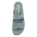 Comfortable teal minimalist wedge sandal for women featuring a stylish cross-strap design - 36 / Blue