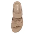 Comfortable beige platform slide sandals for women with stylish cross strap design. - 36 / Apricot