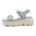 Stylish women's light blue platform sandals with non-slip sole and adjustable velcro straps. - 41 / Gray