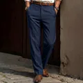 Primer plano de los pantalones de vestir azul marino para hombre estilo formal - S / Bottoms / Azul marino