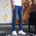 Jeans skinny blu elasticizzati da uomo con vestibilità aderente per stile urbano - Taglia S / Pantaloni e gonne / Blu