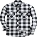 Detailansicht Herren Hemd schwarz weiß kariert mit Brusttaschen im Buffalo-Stil - M / Oberteile / Schwarz-Weiß Kariert