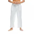 Pantaloni casual da uomo in lino e cotone bianco con comoda coulisse in vita. - Taglia S / Pantaloni e gonne / Bianco