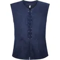 Vue de face d'un gilet médiéval bleu foncé à lacets de style Renaissance et steampunk - S / Hauts / Bleu foncé