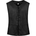 Gilet lacé noir pour homme style daim idéal pour le cosplay ou tenue décontractée chic - S / Hauts / Noir