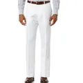 High-quality white linen blend long pants with stylish slant pockets and straight cut. - S / White