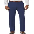 Close-up detail of breathable navy blue cotton blend trousers featuring side pockets and a slim fit - S / Navy Blue