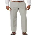 Detail view of men's breathable linen-blend trousers in light grey with slanted pockets - S / Light Gray