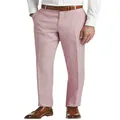 Detailed view of pink breathable linen trousers for men with a stylish urban design - S / Bottoms / Pink