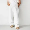 Lockere Herrenhose aus Leinen in Weiß mit hoher Taille und eleganten Falten vorne - S / Unterteile / Weiß