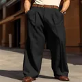 Vista inferiore dei pantaloni neri larghi da uomo abbinati a cintura e scarpe marroni. - Taglia S / Parte Inferiore Dritta Larga (0029) / Nero