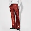Men's red sequin checkered trousers for party and professional stage performance events - S / Bottom (YK17) / Red