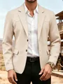 Détail d'un blazer en daim beige pour homme avec coutures d'empiècement de style Western - S / Hauts / Abricot