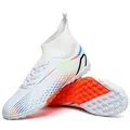 Professionelle Herren Fußballschuhe mit hohem Schaft und bunter TF-Rasen-Sohle - 33 / Weiß Turf