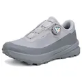 Grey lightweight outdoor hiking shoes with convenient dial lacing system - 39 / Gray