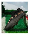 High-quality professional knitted soccer cleats for outdoor training on natural grass - 35 / Black Gold Long Spikes