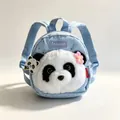 Süßer hellblauer Plüsch-Panda-Rucksack für Kinder und Kleinkinder, ideal für den Kindergarten - 25cm / Sternenblau