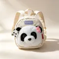 Süßer 3D-Plüsch-Panda-Kinderrucksack in Cremeweiß für Kleinkinder und Kindergarten - 25cm / Beige Stern