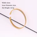 Elegante bracciale rigido intrecciato in oro inossidabile, larghezza 6mm e diametro 6cm - Oro 8