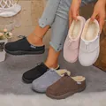 Close-up of warm winter clogs in multiple colors with faux fur lining and a non-slip sole - 36 / Black